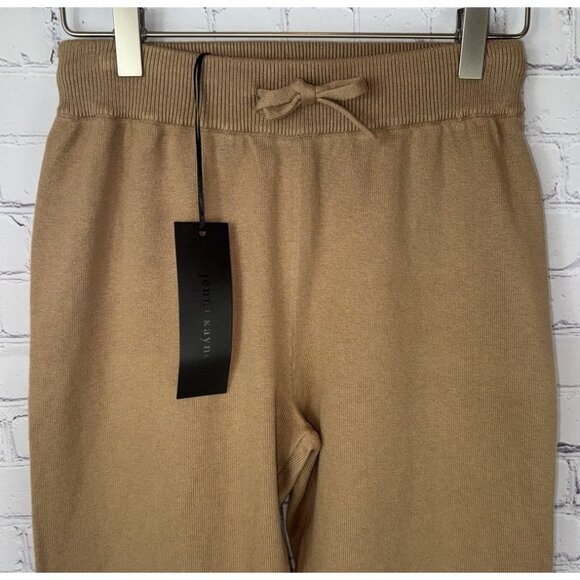 NWT JENNI KAYNE Camel Tan Drawstring Banded Lounge Jogger Pants Size XS $225. - Picture 3 of 10